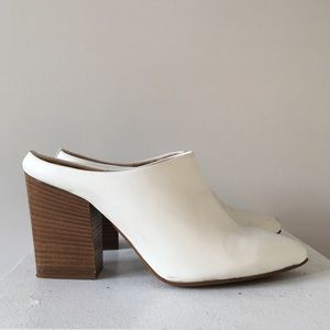 TopShop White Mule Heels